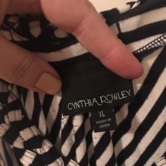 Cynthia Rowley Maxi Dress Navy/White Striped - Picture 5 of 7